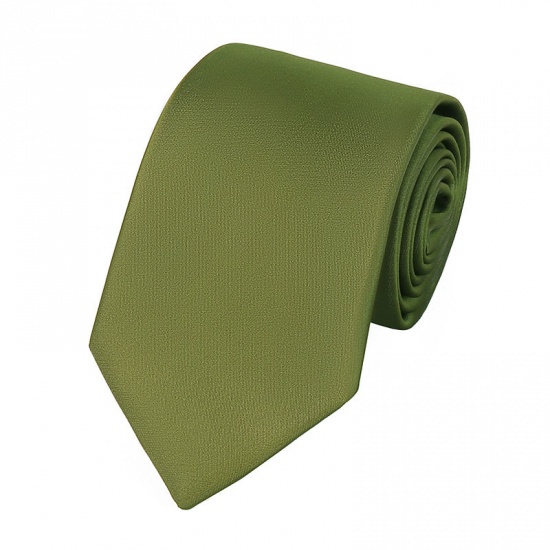 Immagine di Army Green - Men's Solid Color Glossy Tie Necktie Suit Accessories 147x8cm, 1 Piece