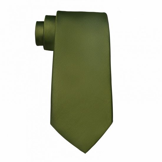 Immagine di Army Green - Men's Solid Color Glossy Tie Necktie Suit Accessories 147x8cm, 1 Piece