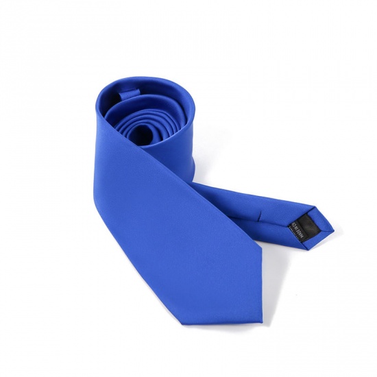 Immagine di Royal Blue - Men's Solid Color Glossy Tie Necktie Suit Accessories 147x8cm, 1 Piece