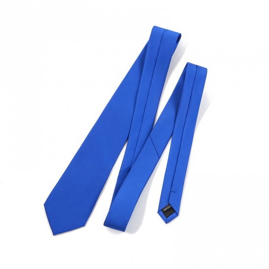 Immagine di Royal Blue - Men's Solid Color Glossy Tie Necktie Suit Accessories 147x8cm, 1 Piece
