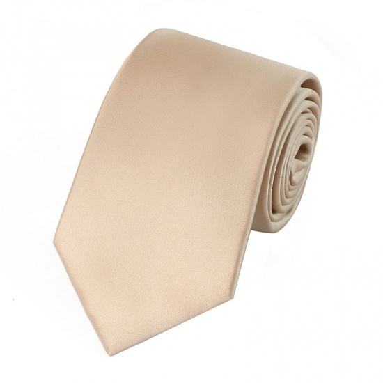 Immagine di Champagne - Men's Solid Color Glossy Tie Necktie Suit Accessories 147x8cm, 1 Piece