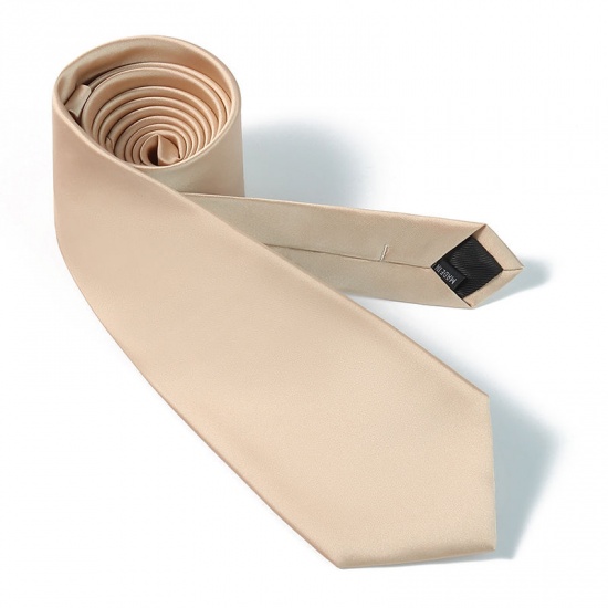 Immagine di Champagne - Men's Solid Color Glossy Tie Necktie Suit Accessories 147x8cm, 1 Piece
