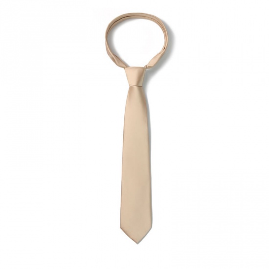 Picture of Champagne - Men's Solid Color Glossy Tie Necktie Suit Accessories 147x8cm, 1 Piece