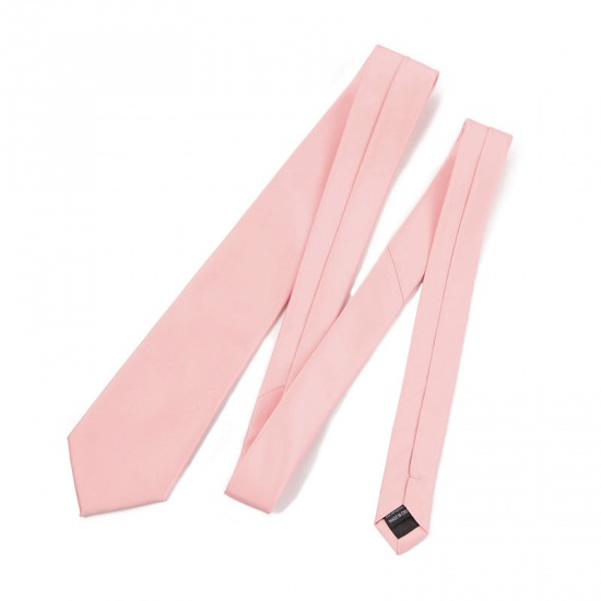 Immagine di Pink - Men's Solid Color Glossy Tie Necktie Suit Accessories 147x8cm, 1 Piece