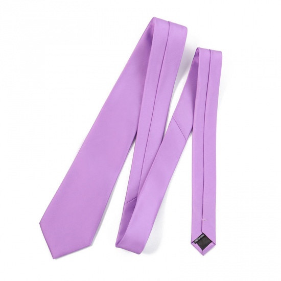 Immagine di Purple - Men's Solid Color Glossy Tie Necktie Suit Accessories 147x8cm, 1 Piece