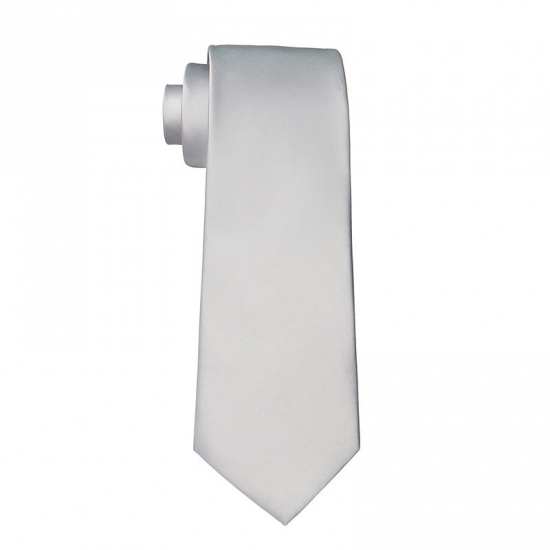 Immagine di Silver-gray - Men's Solid Color Glossy Tie Necktie Suit Accessories 147x8cm, 1 Piece