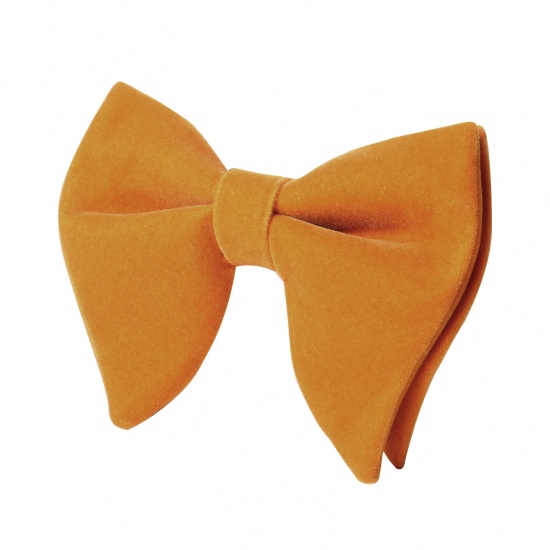 Изображение Orange - 1# Velvet Bow Tie & Cufflinks & Handkerchief For Formal Suit Accessories 23x23cm - 1.6cm Dia., 1 Set