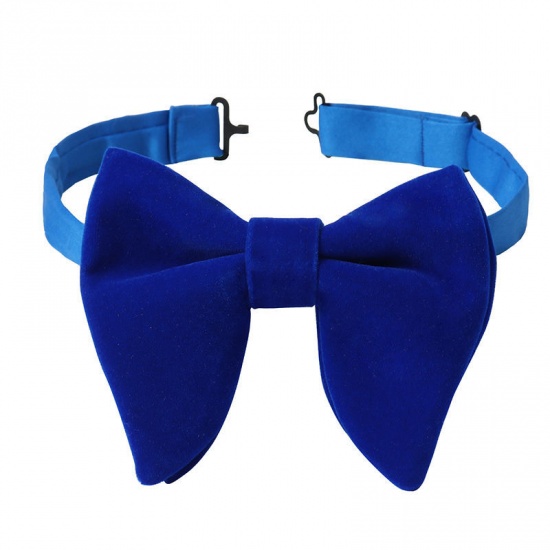 Изображение Royal Blue - 6# Velvet Bow Tie & Cufflinks & Handkerchief For Formal Suit Accessories 23x23cm - 1.6cm Dia., 1 Set