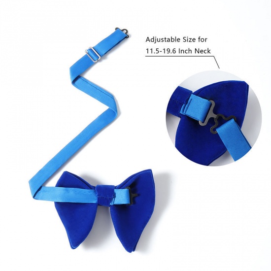 Изображение Royal Blue - 6# Velvet Bow Tie & Cufflinks & Handkerchief For Formal Suit Accessories 23x23cm - 1.6cm Dia., 1 Set