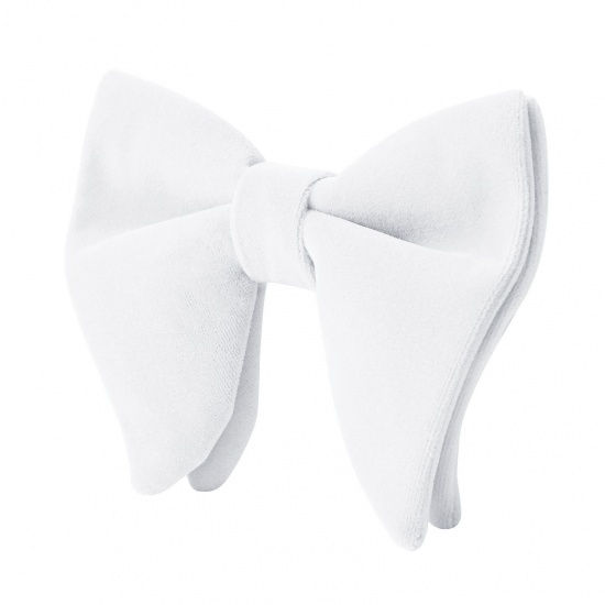 Изображение White - 8# Velvet Bow Tie & Cufflinks & Handkerchief For Formal Suit Accessories 23x23cm - 1.6cm Dia., 1 Set