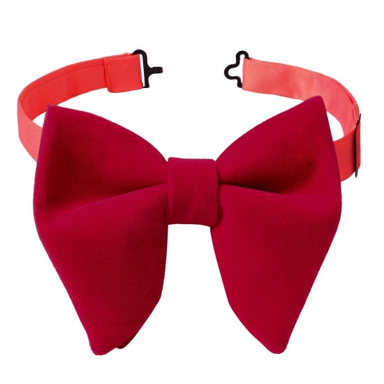 Изображение Red - 10# Velvet Bow Tie & Cufflinks & Handkerchief For Formal Suit Accessories 23x23cm - 1.6cm Dia., 1 Set