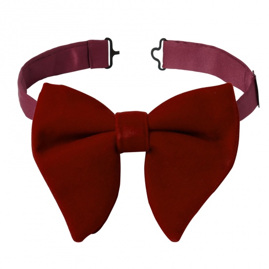 Изображение Wine Red - 11# Velvet Bow Tie & Cufflinks & Handkerchief For Formal Suit Accessories 23x23cm - 1.6cm Dia., 1 Set