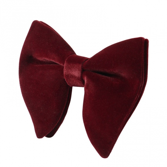 Изображение Coffee - 14# Velvet Bow Tie & Cufflinks & Handkerchief For Formal Suit Accessories 23x23cm - 1.6cm Dia., 1 Set