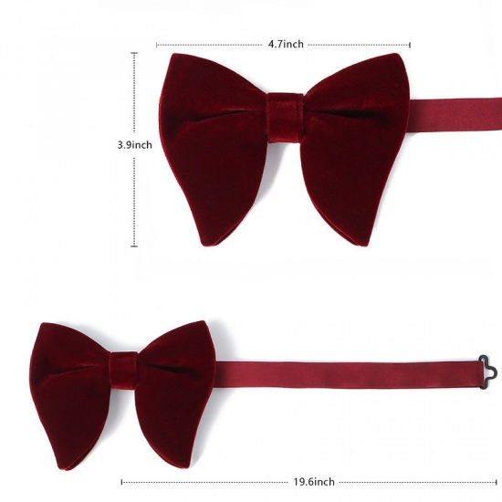 Изображение Coffee - 14# Velvet Bow Tie & Cufflinks & Handkerchief For Formal Suit Accessories 23x23cm - 1.6cm Dia., 1 Set