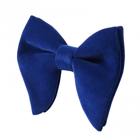 Изображение Dark Blue - 17# Velvet Bow Tie & Cufflinks & Handkerchief For Formal Suit Accessories 23x23cm - 1.6cm Dia., 1 Set