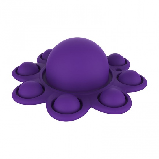 Immagine di Purple - 6# Octopus Silicone Push Bubble Popper Reliver Stress Toys For Children Adult Squeeze Fidget Sensory Toy 8.8x8.8cm, 1 Piece