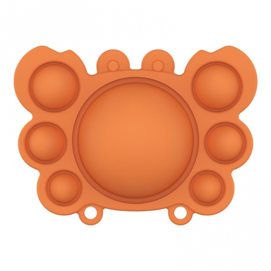 Picture of Orange - 8# Crab Silicone Push Bubble Popper Reliver Stress Toys For Children Adult Squeeze Fidget Sensory Toy 9.8x7cm, 1 Piece