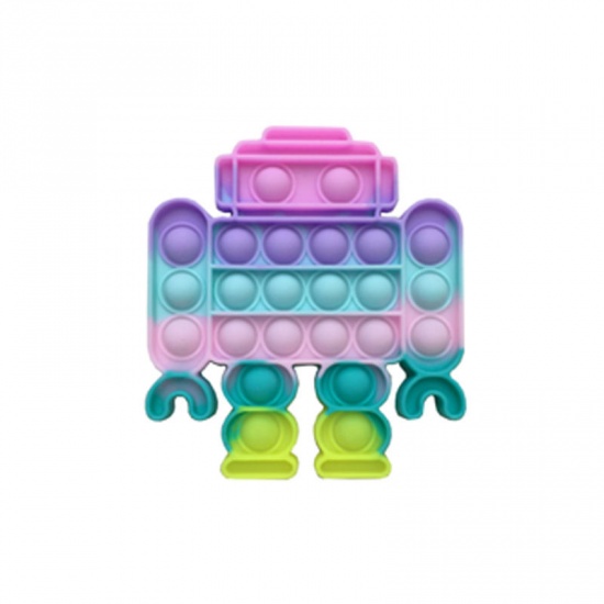 Picture of Multicolor - 4# Robot Silicone Push Bubble Popper Reliver Stress Educational Toys For Children Adult Squeeze Fidget Sensory Toy 13.8x11.8cm, 1 Piece