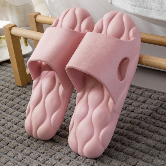 Immagine di Pink - 36-37 EVA Couple Indoor Bathroom Non-slip Thickened Soft-soled Shower Slippers, 1 Pair