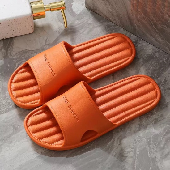 オレンジ-サイズ40-41EVAカップル屋内バスルーム滑り止め厚手ソフトソールシャワースリッパ、1ペア の画像