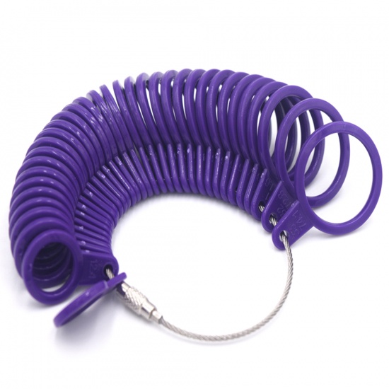 Изображение ABS Пластик Кольцевой измерительный инструмент, Фиолетовый 50мм Dia, Размер HK 1 - 33, 1 ШТ