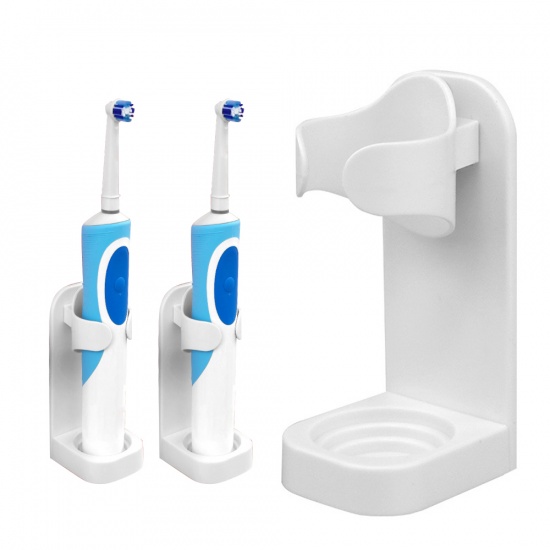 Immagine di White - Universal Electric Toothbrush Holder Stand Rack Storage Organizer Bathroom