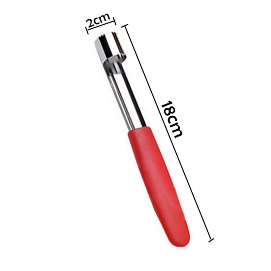 Picture of Red - Corer Fruit Core Remover with Sharp Serrated Blades Home Kitchen Gadgets 18cm x 2cm