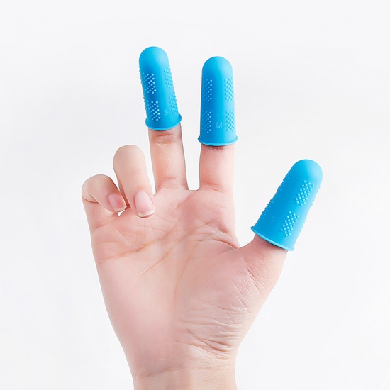Immagine di Blue - Silicone Finger Protector Heat Resistant Non-slip Finger Guard （3 Pcs/Set）