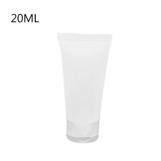 Immagine di Transparent - 20ml Empty Cosmetic Bottles Refillable Plastic Tubes Bottles Squeeze Lotion Bottles with Flip Cap for Home Outdoor