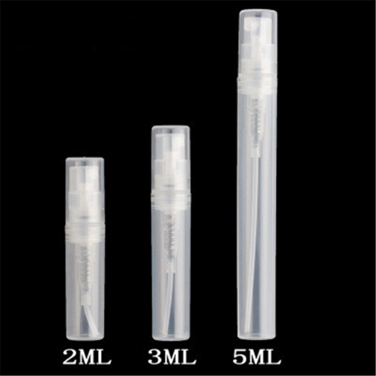 Picture of ( 3ml ) Plastic Refillable Perfume Atomizer Empty Spray Bottle Transparent Clear 6.6cm x 1cm, 1 Piece