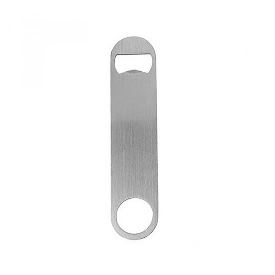 Immagine di Silver Tone - Flat Bottle Opener Portable Beer Opener For Kitchen Bar or Restaurant, 1 Piece