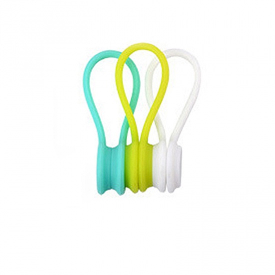 Picture of Mixed - 3 PCs Magnetic Cable Clips Silicone Earphone Wrap Cord Organizer For Headphones Date USB Cable, 1 Packet