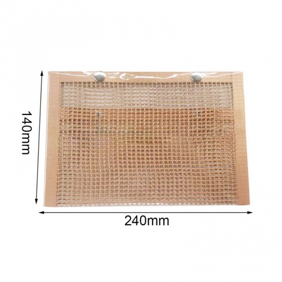 Picture of Brown - BBQ Grill Mesh Mat Non Stick Heat Resistant Barbecue Grill Sheet Liner