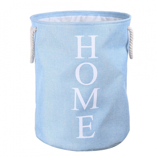 Изображение Skyblue - Laundry Clothing Basket Water-resistance With Handles Bin Cotton Linen Clothes Storage
