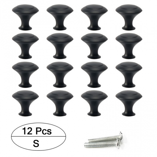 Immagine di Stainless Steel Drawer Handles Pulls Knobs Cabinet Furniture Hardware Black 12 PCs
