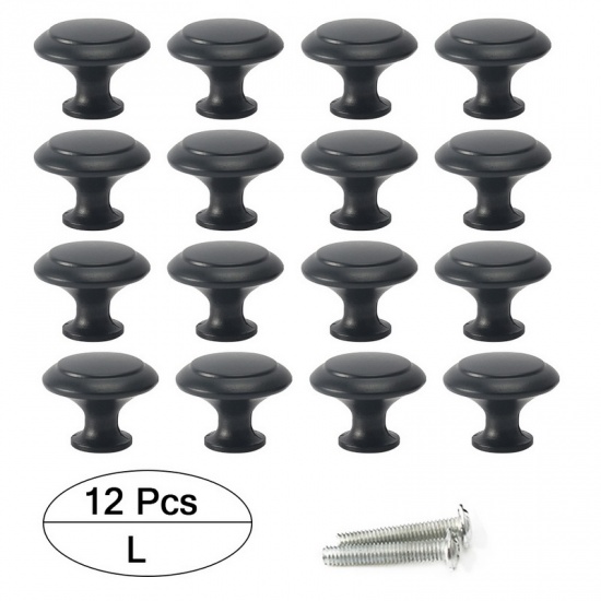 Immagine di Stainless Steel Drawer Handles Pulls Knobs Cabinet Furniture Hardware Black 12 PCs