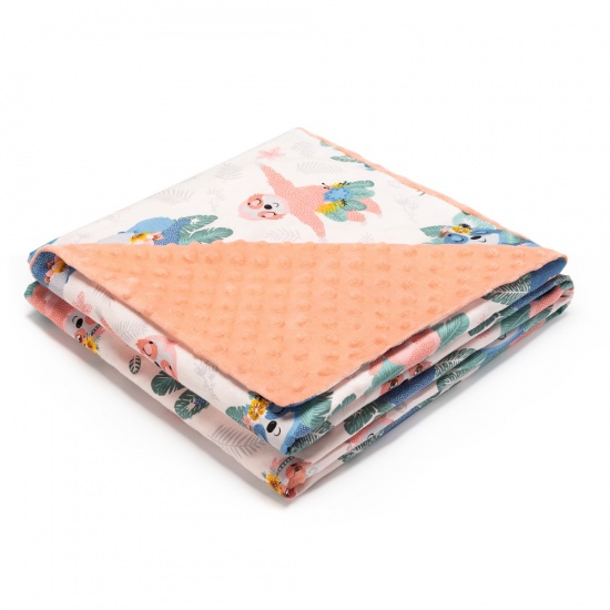 Immagine di Pure Cotton Blanket For Baby Kids Multicolor Sloths Animal 90cm x 80cm, 1 Piece