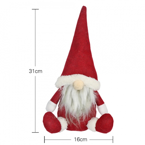 Picture of Nonwovens Christmas Ornaments Decorations Red Doll Pixie Elf 31cm x 16cm, 1 Piece