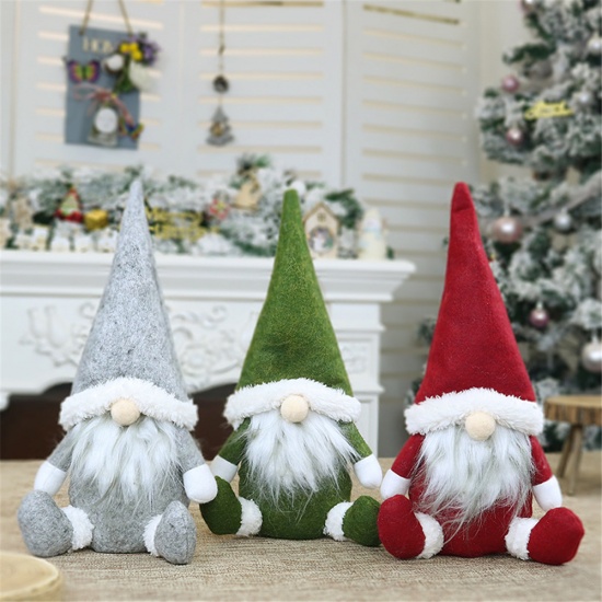 Immagine di Nonwovens Christmas Ornaments Decorations Gray Doll Pixie Elf 31cm x 16cm, 1 Piece