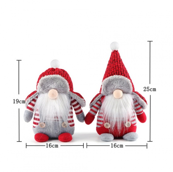 Immagine di Fabric Christmas Ornaments Decorations Red Doll Pixie Elf 25cm x 16cm, 1 Piece