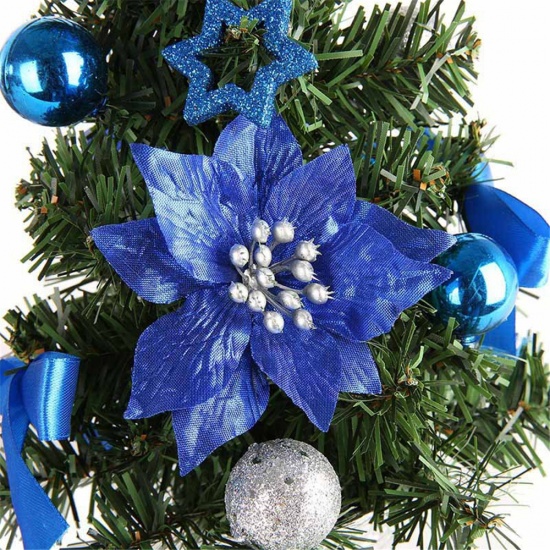 Immagine di PVC Christmas Ornaments Decorations Royal Blue Christmas Tree Pot Plant 20cm, 1 Piece