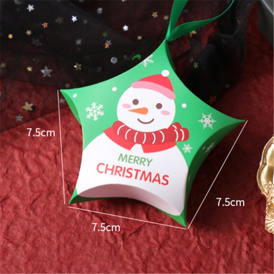 Picture of Paper Candy Box Red Star Christmas Baubles 12cm x 12cm, 1 Piece
