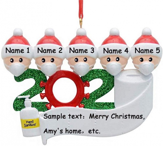 Immagine di PVC Natale Decorazione di Caduta Bianco Maschera Messaggio " 2020 " Brillio 9cm x 7cm, 1 Pz