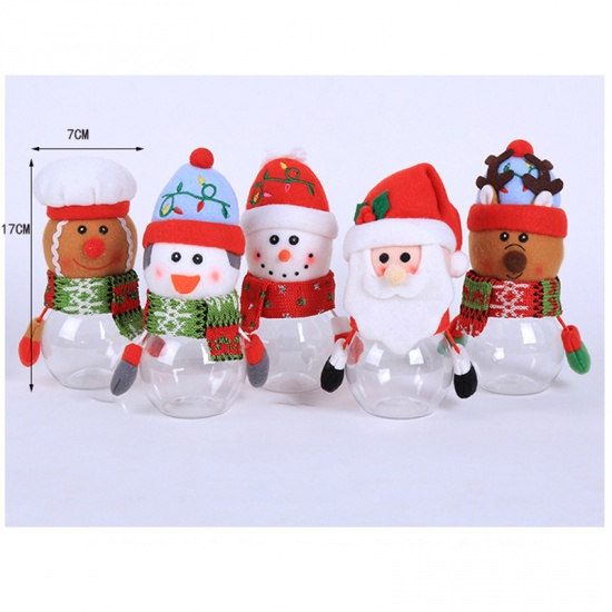 Immagine di PVC Christmas Candy Box Red Santa Claus 17cm x 7cm, 1 Piece