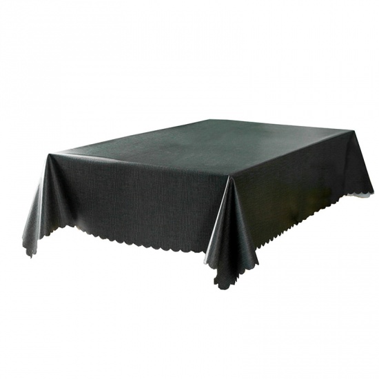 Picture of PVC Tablecloth Table Cover Waterproof Dark Green Rectangle 260cm x 140cm, 1 Piece
