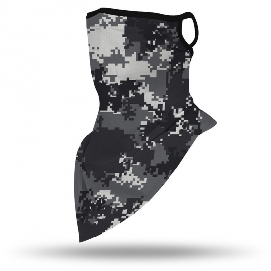 Picture of Polyester Windproof Dustproof Face Mask For Outdoor Cycling Gray Camouflage 45cm x 23.5cm, 1 Piece