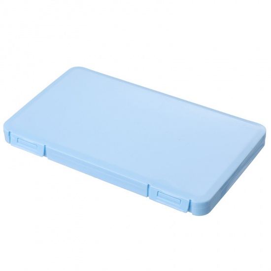 Immagine di PP Recyclable Portable Mouth Mask Storage Box Rectangle Blue 19cm x 11cm, 1 Piece