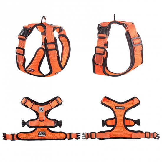 Immagine di Mesh Fabric Pet Vest Harness Chest Strap Orange Size S, 1 Piece