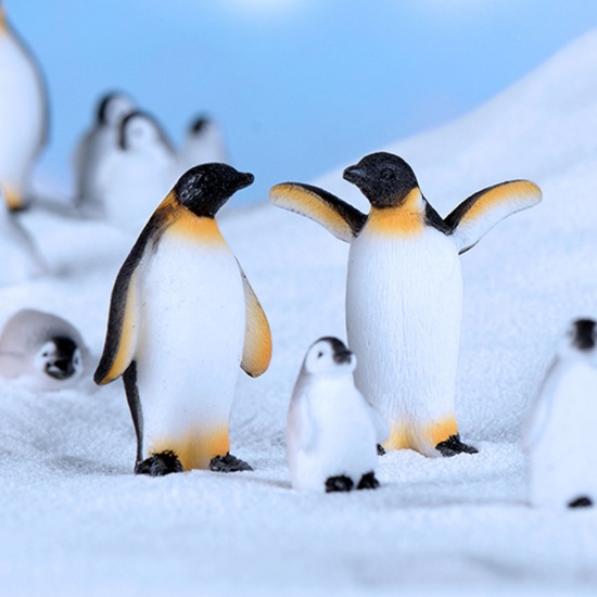 Immagine di Resina Decorazione in Miniatura Micro Paesaggio Nero & Bianco Pinguino 44mm x 27mm, 1 Pz
