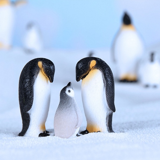 Immagine di Resina Decorazione in Miniatura Micro Paesaggio Nero & Bianco Pinguino 44mm x 27mm, 1 Pz